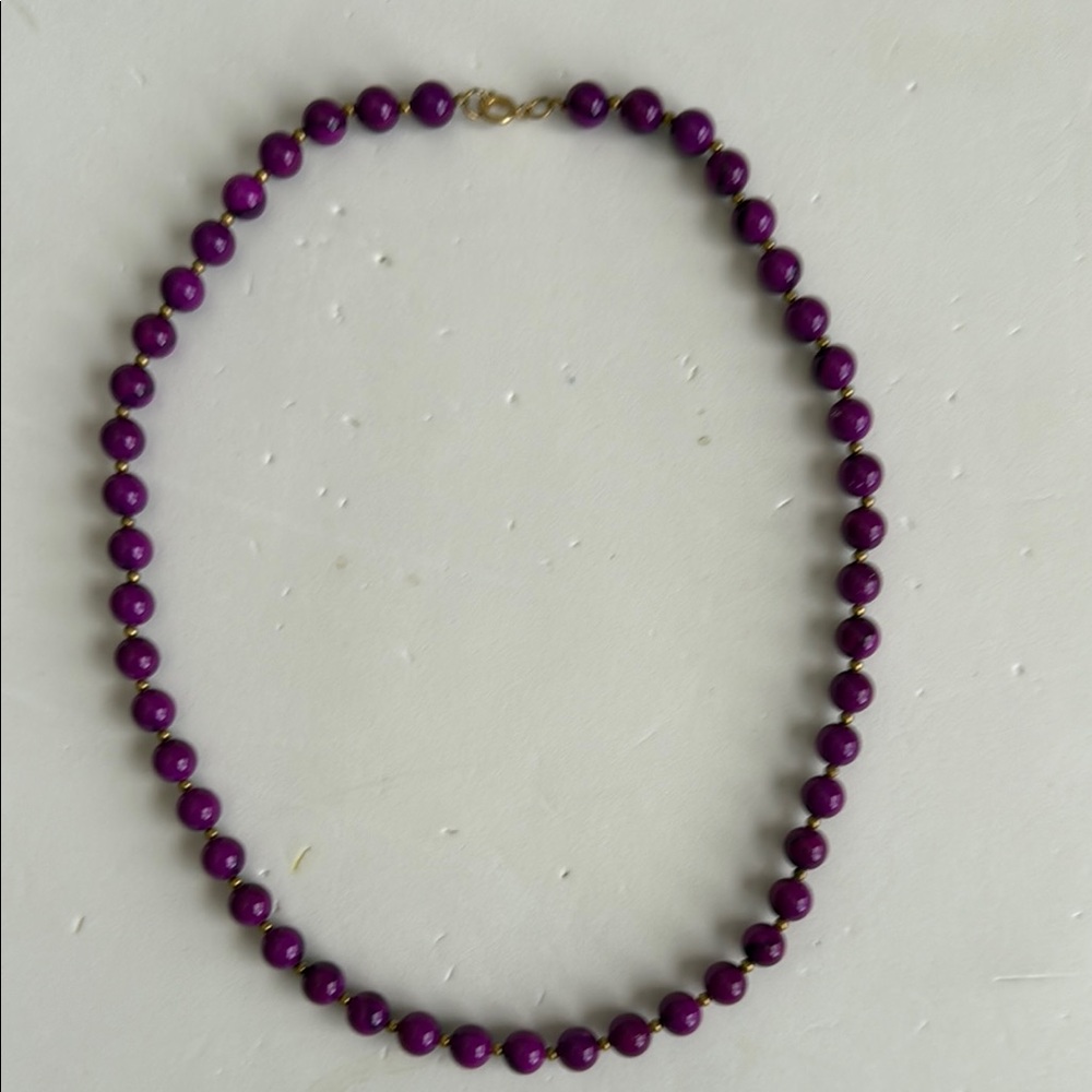 Vintage Purple Beaded Necklace